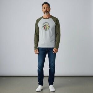 Marmot Men's Green and Gray Long Sleeve Jersey